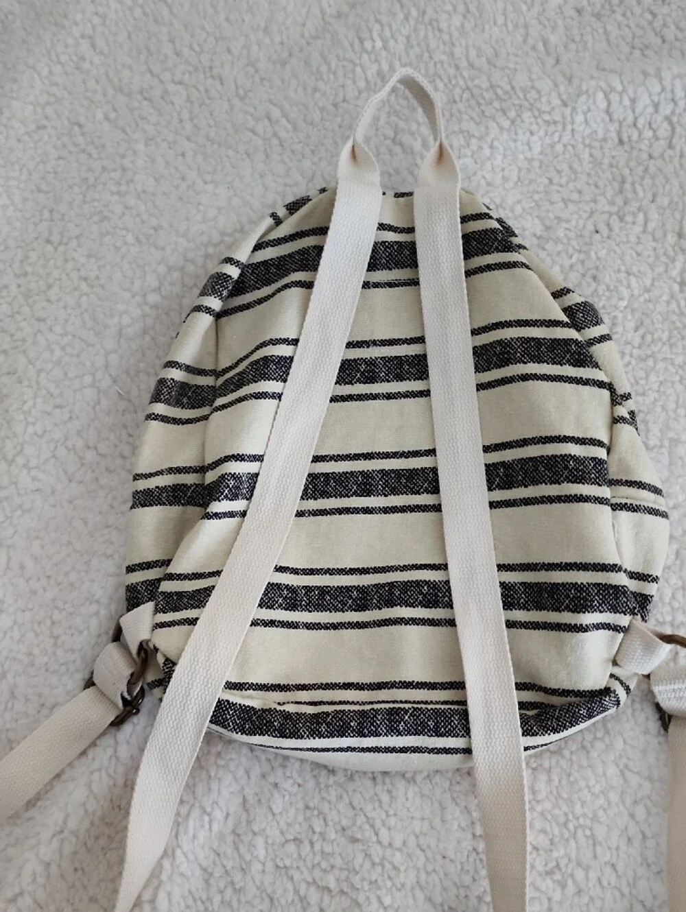 Billabong Cream and Black Striped Sling Backpack